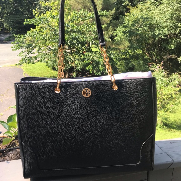 Sold!! NWT Tory Burch Black pebble leather tote - Picture 6 of 7